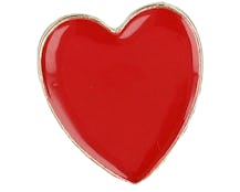 Love Heart Red Metal Enamel Pin - Cap Pins