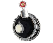 Bomb Black Metal Enamel Pin - Cap Pins