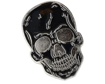 Black Skull Metal Enamel Pin - Cap Pins
