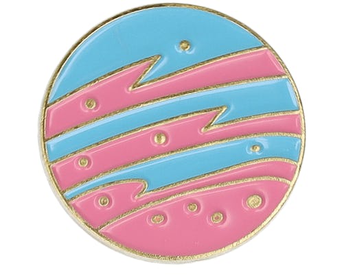 Planet Blue/Pink Metal Enamel Pin - Cap Pins