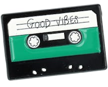 Good Vibes Black/Green Tape Metal Enamel Pin - Cap Pins
