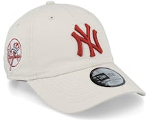 New York Yankees Washed Patch 9TWENTY Stone/Red Adjustable - New Era