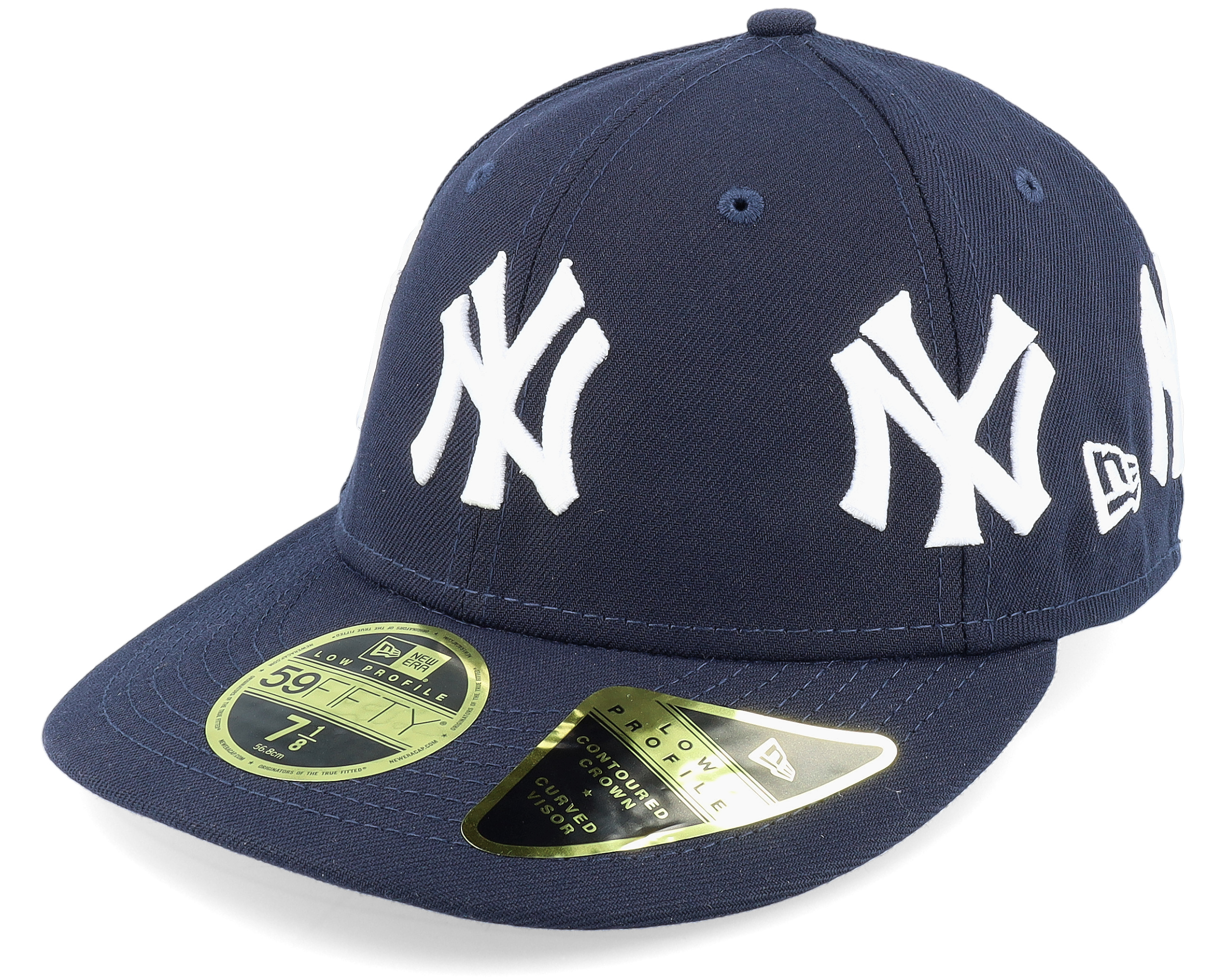 New York Yankees All Over Logo 59FIFTY Low Profile Navy Fitted