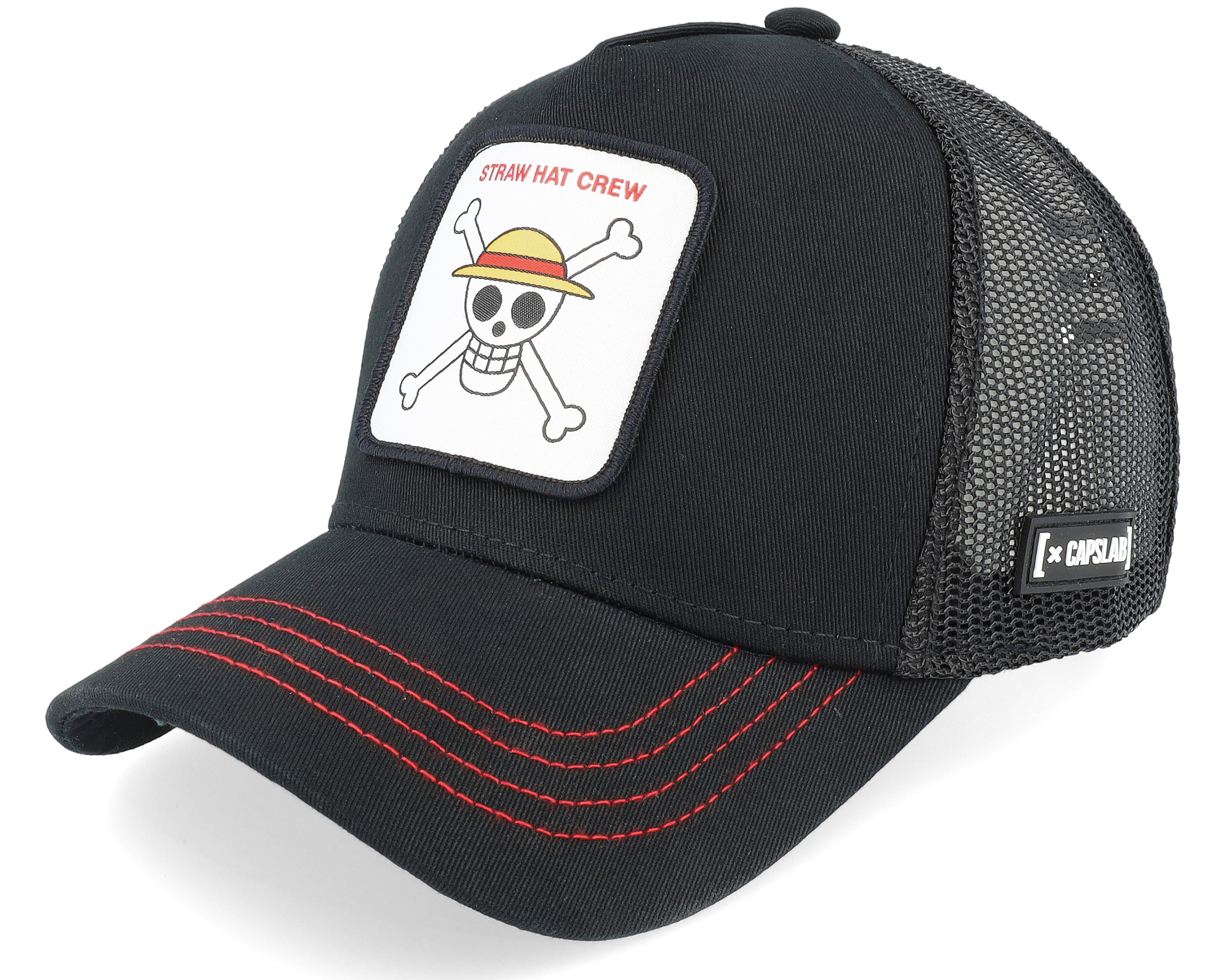 One Piece Straw Hat Crew Black Trucker | Hatstoreworld.com