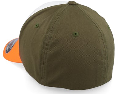 Flexfit cap Orange/White/Olive Flexfit 3-tone - Neon