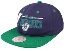 Dallas Mavericks Varsity Letter Blue/Green Snapback - Mitchell & Ness
