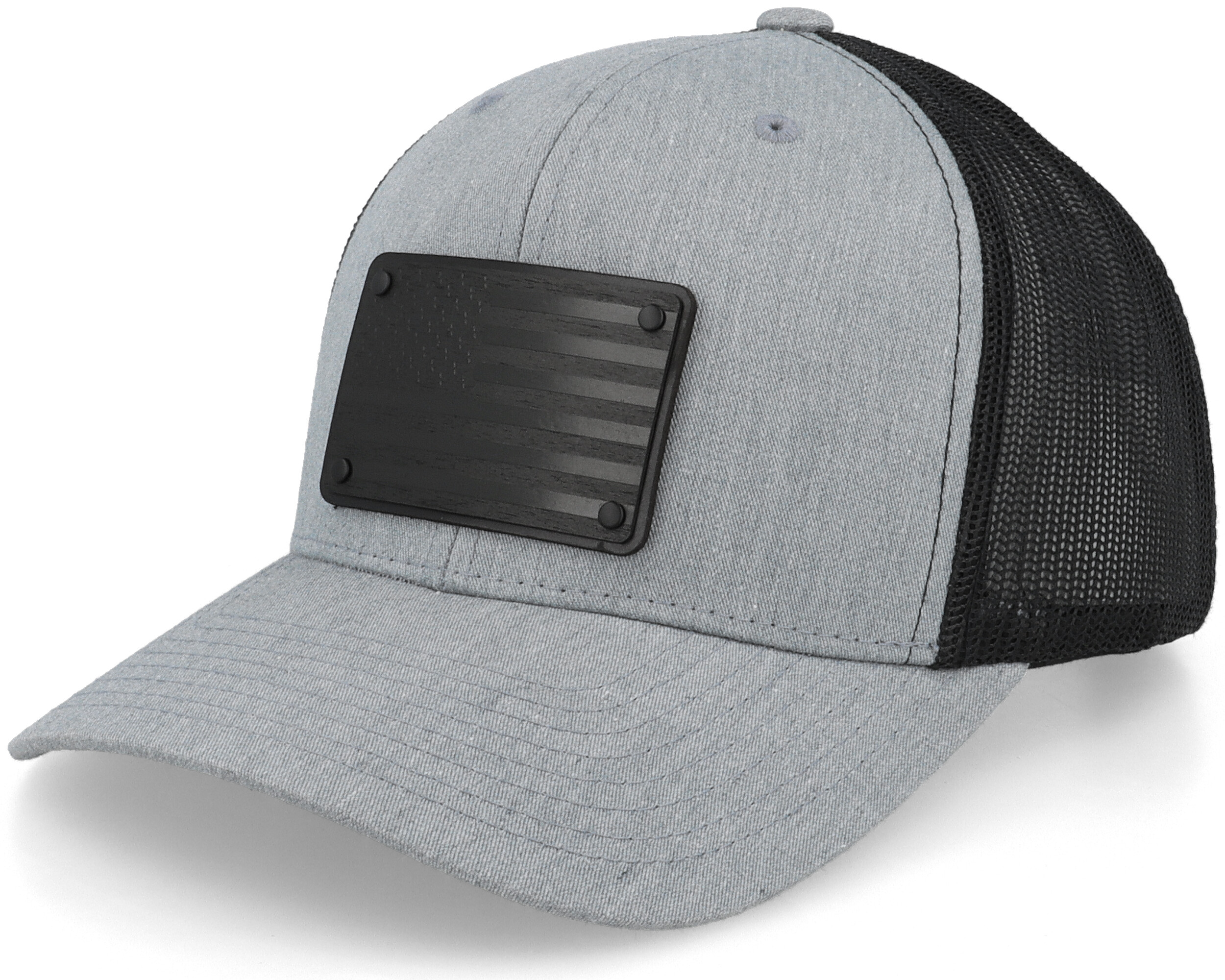 American Flag Blackwood Heather Grey/Black Trucker Union Standard