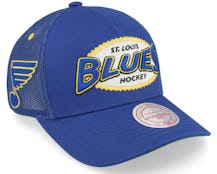 St. Louis Blues Team Seal Vintage Blue Trucker - Mitchell & Ness