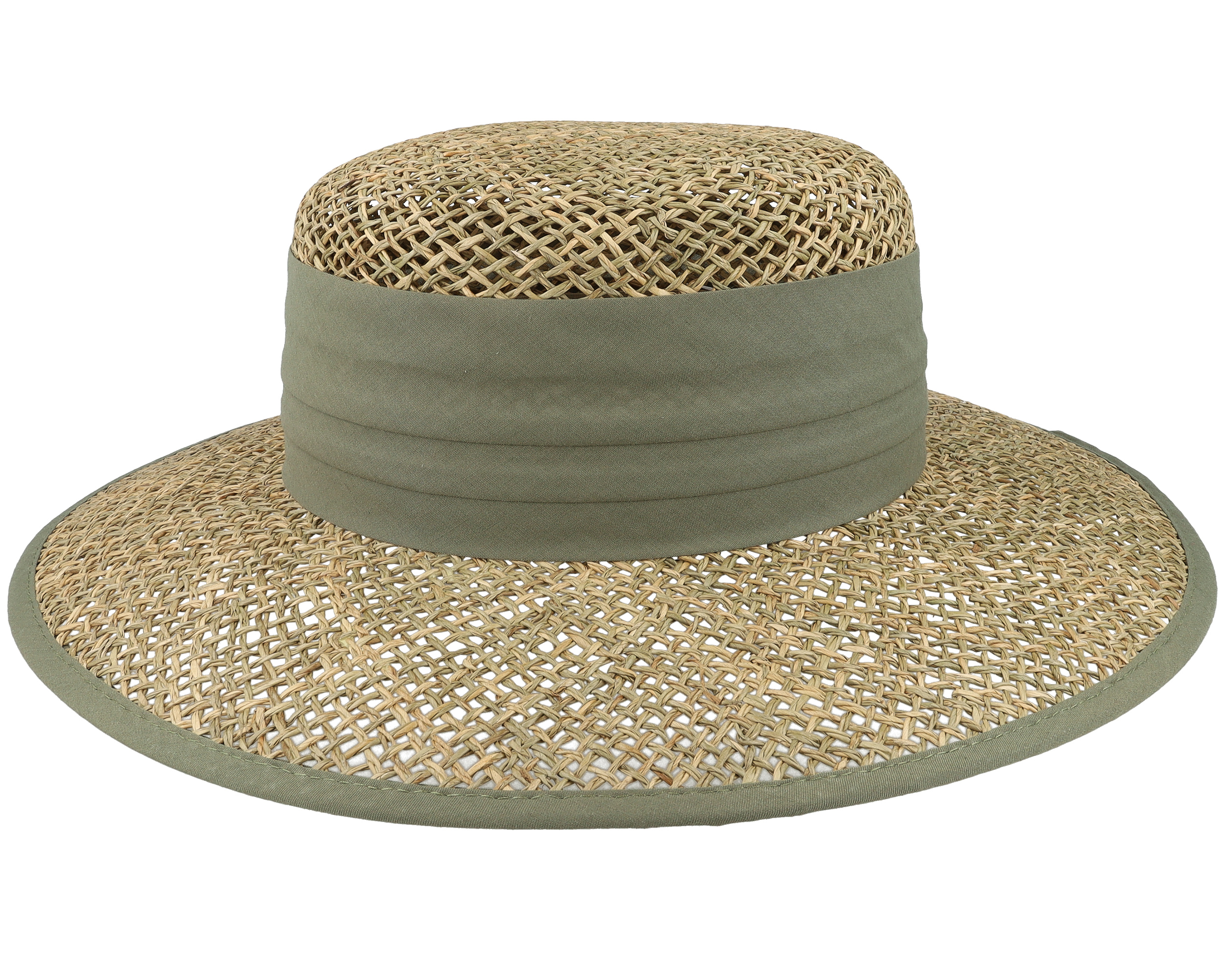 Straw Cloche Natural/Khaki Seagras Seeberger Hat - Hut