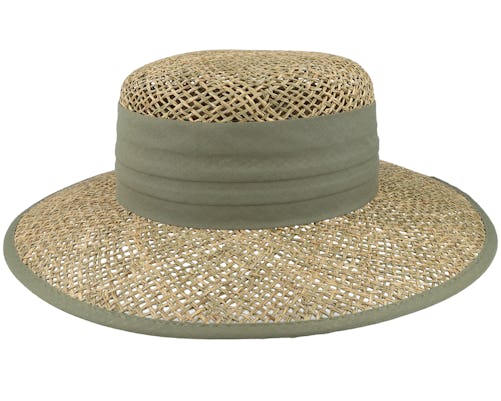 Cloche Seagras Natural/Khaki Straw Hat - Seeberger Hut