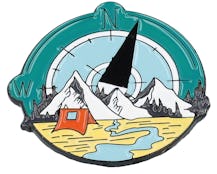 Camping Life Compass Metal Enamel Pin - Cap Pins