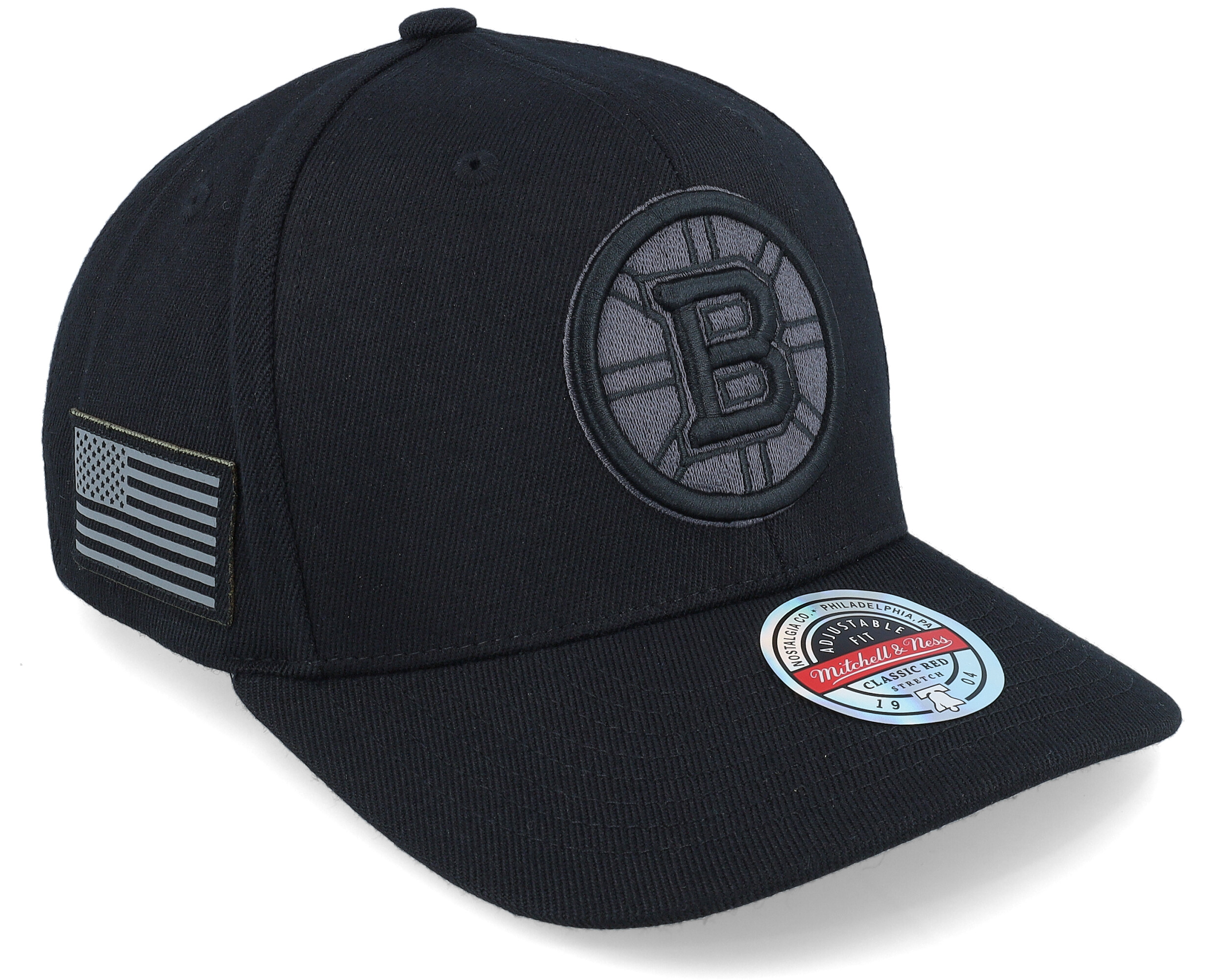 Hatstore Exclusive x Boston Bruins Black Flag Black Adjustable Mitchell Ness cap Hatstore