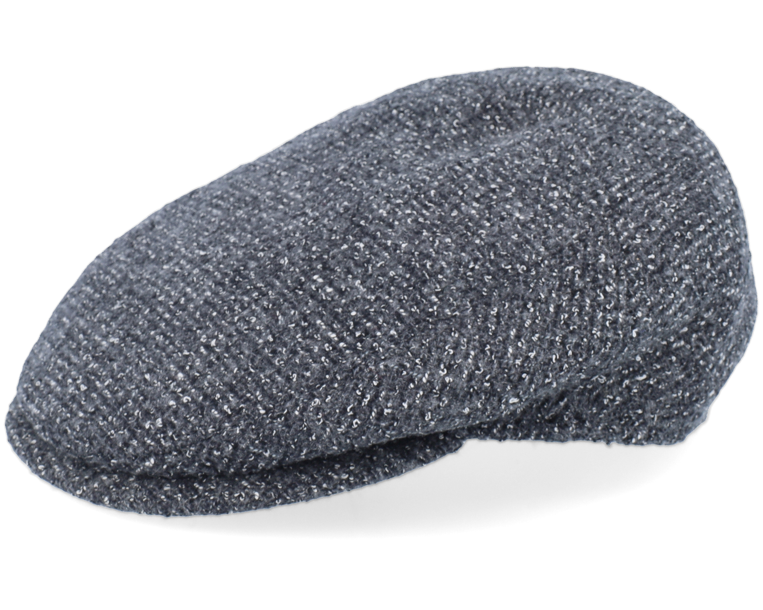 Dark Gray Textured Flat Cap Borsalino