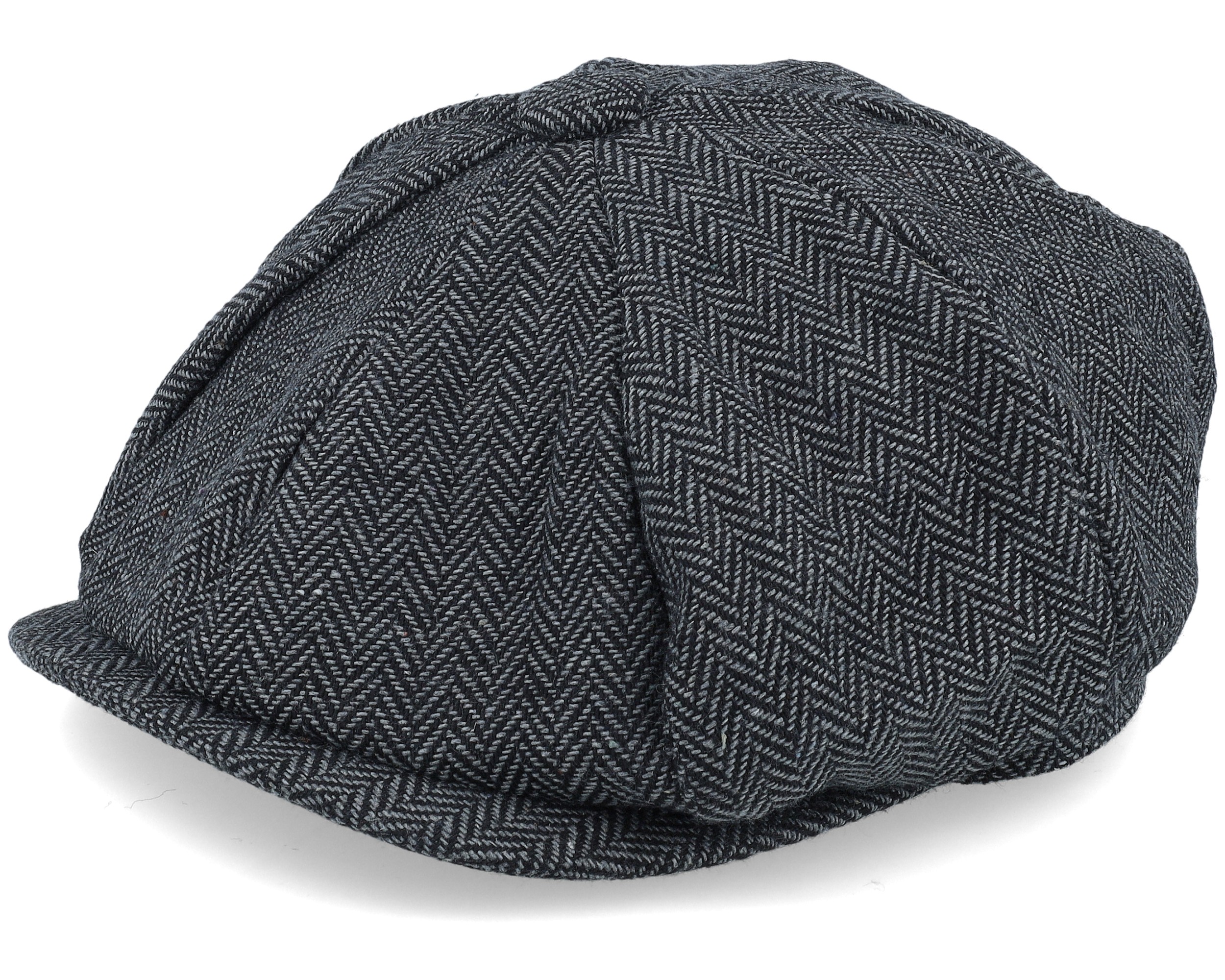 Charcoal Heringbone Heritage Bakerboy - Beechfield cap | Hatstoreworld.com