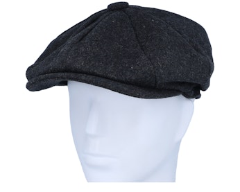 Charcoal Marl Melton Wool Baker Boy Flat Cap