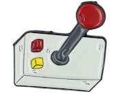 Arcade Joystick Metal Enamel Pin