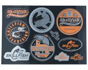 Black/Orange/Brushed Alumiunium Stickers