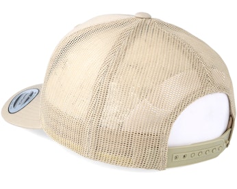 Gone Fishing Logo Khaki Trucker