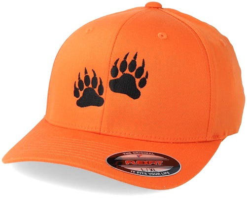 wertlos Bear Prints Orange - Flexfit Hunter cap