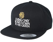 A King Only Bows Down To His Queen Black Snapback - Lions