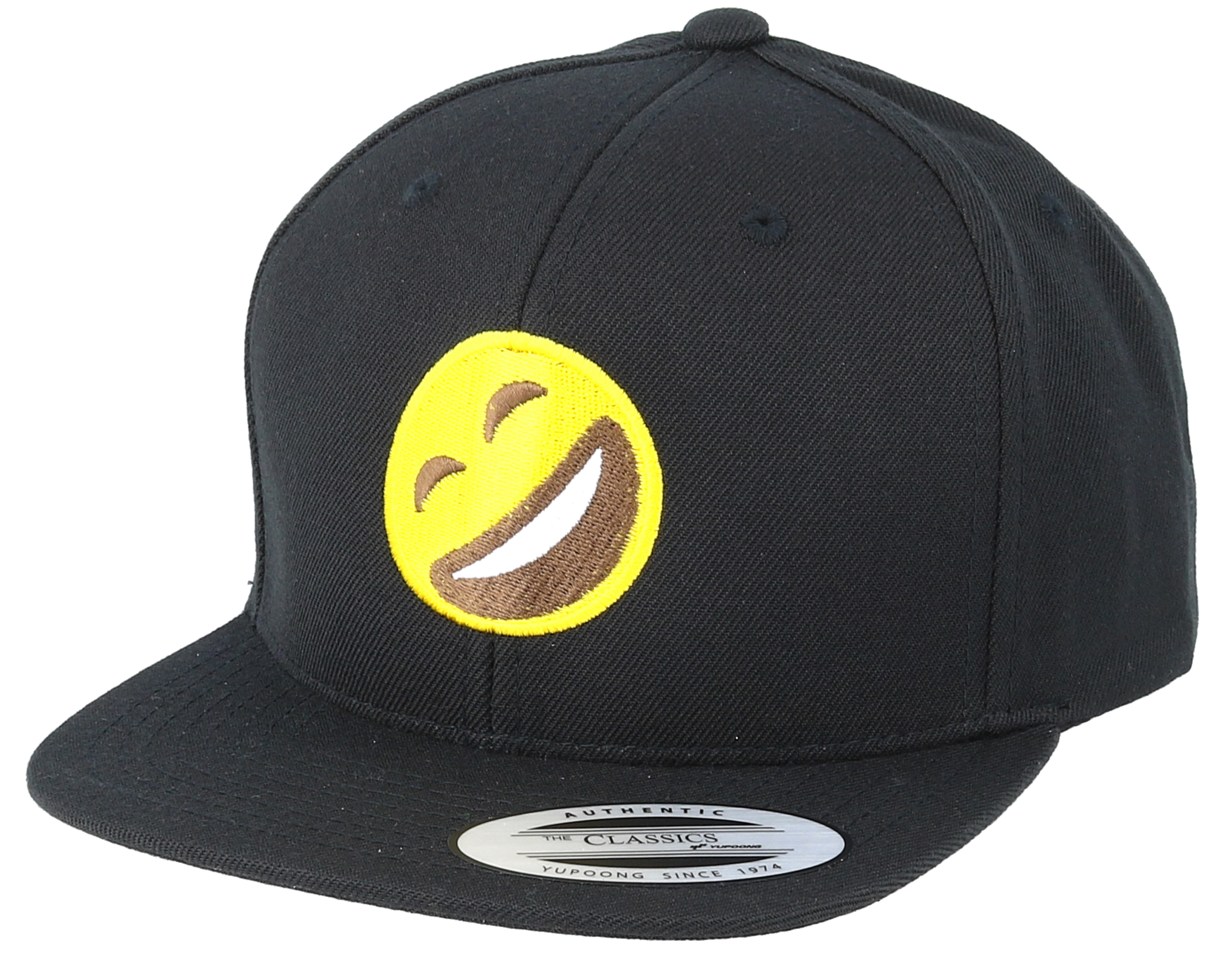 Kids Emoji Laughing Black Snapback Iconic cap
