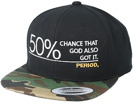 50% Chance Black/Camo Snapback - Period