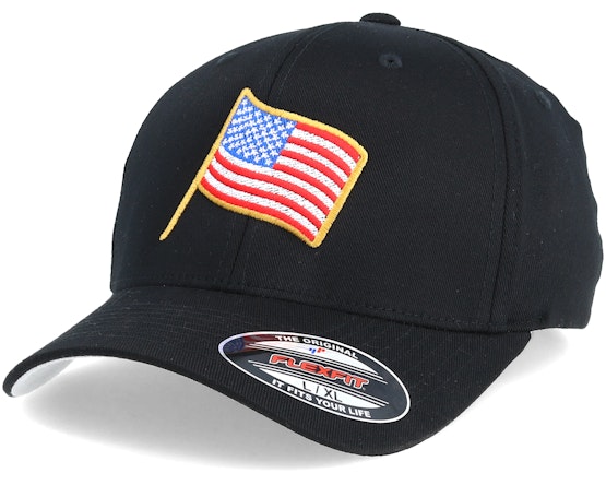 Stars And Stripes Usa Black Flexfit - Iconic Caps - Hatstoreworld.com