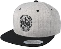 Day Of The Dead Grey/Black Snapback - Tattoo Collective