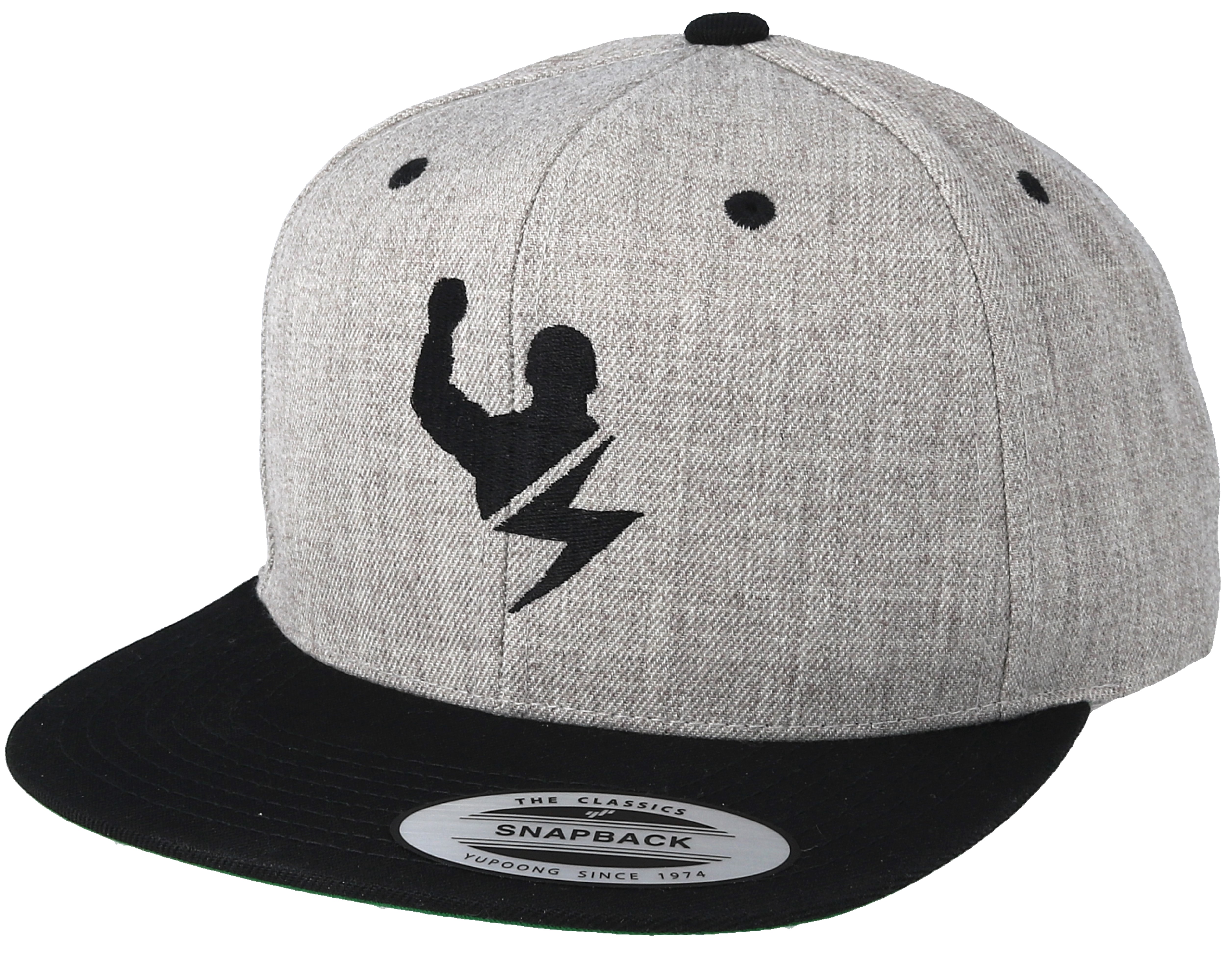 Caps Strong Bolt Heather Grey/Black Snapback - Berzerk