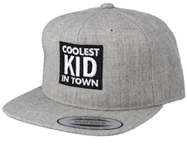 Kids Coolest Kid In Town Grey Snapback - Kiddo Cap