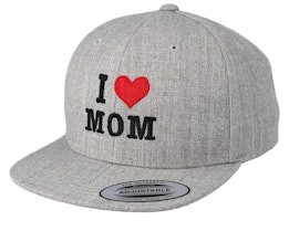 Kids I Love Mom Grey Snapback - Kiddo Cap
