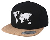 World Map Black/Cork Snapback