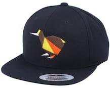 Paper Kiwi Bird Black Snapback - Origami