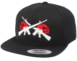 M16 Red Skulls Black Snapback - GUNS n SKULLS