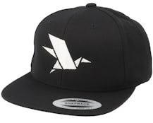 Bird Logo Black Snapback - Origami
