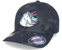 Rainbow Unicorn Black Camo Flexfit - Unicorns