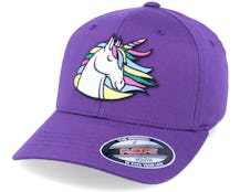 Kids Rainbow Unicorn Purple Flexfit - Unicorns