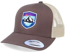 Starry Mountain Badge Brown/Khaki Trucker - Wild Spirit