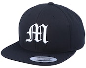 M Letter 3D Black Snapback