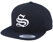 S Letter 3D Black Snapback