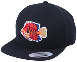 Kids Flame Angel Fish Black Snapback - Kiddo Cap