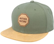 Mother Nature Patch Suede Olive Snapback - Iconic