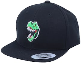 Kids Angry Dinosaur T-Rex Black Snapback - Kiddo Cap