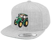 Kids Green Tractor Heather Grey Snapback