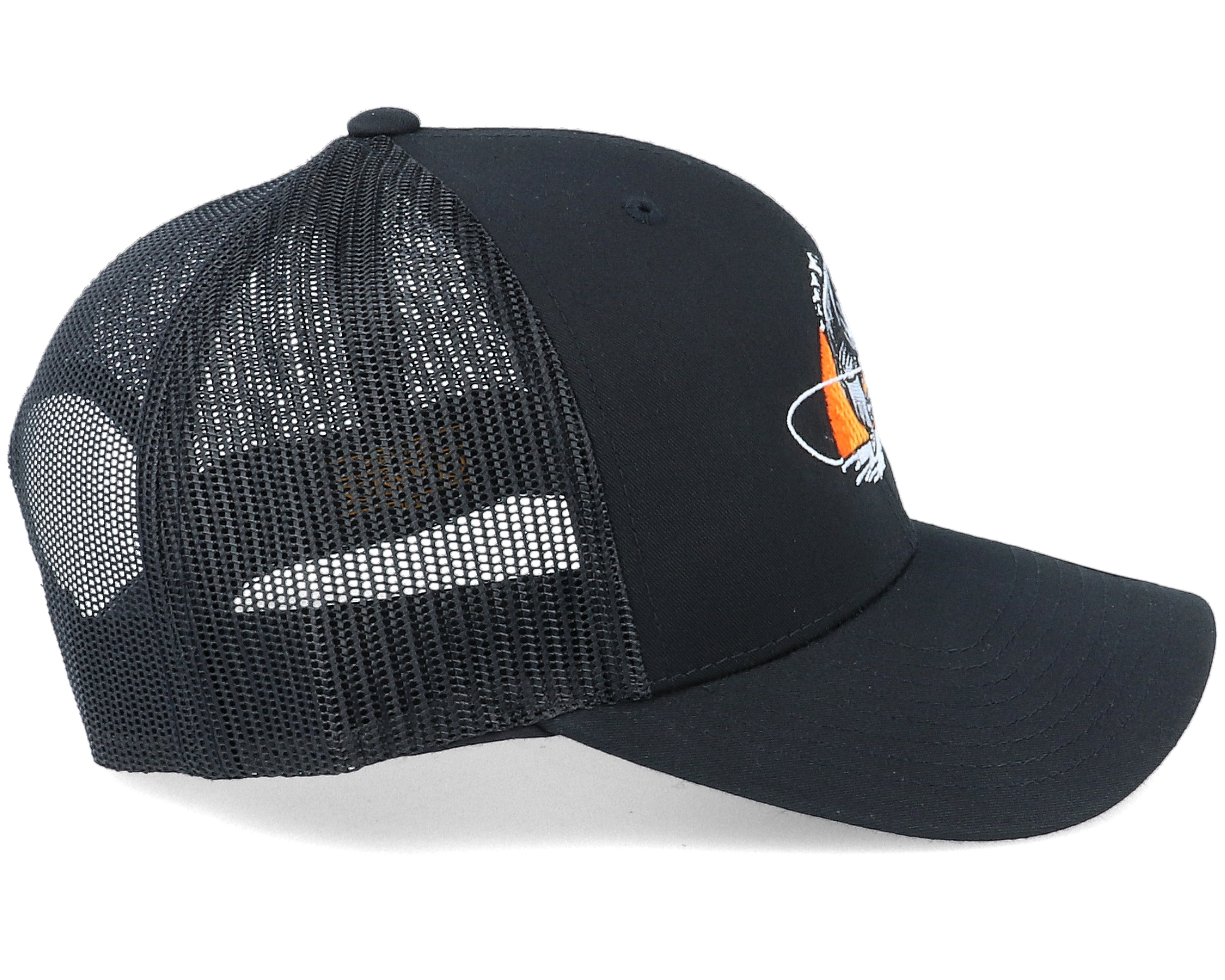 Sunset Fish Logo Black Trucker - Skillfish Cap | Hatstore.co.uk