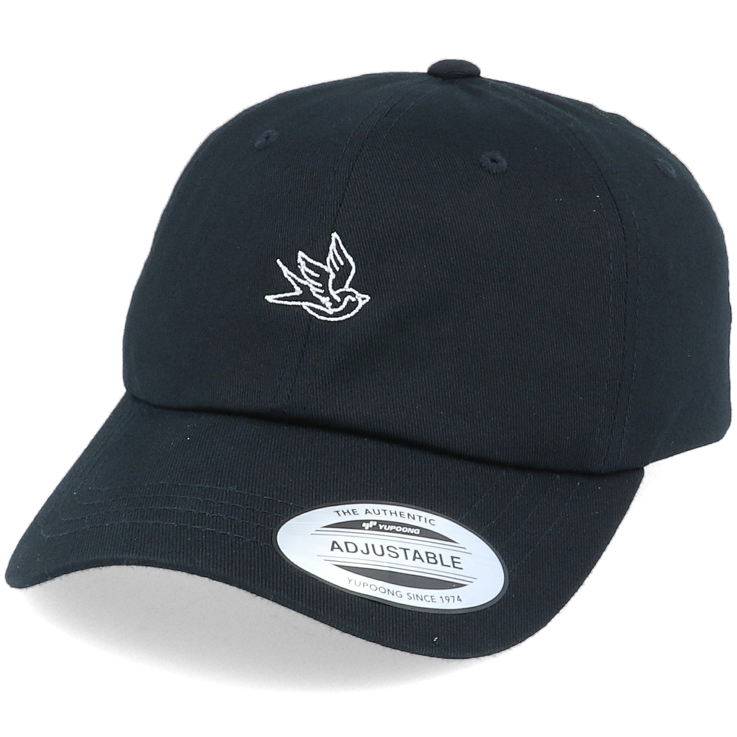 Tiny Swallow Organic Black Dad Cap - Iconic cap | Hatstoreworld.com