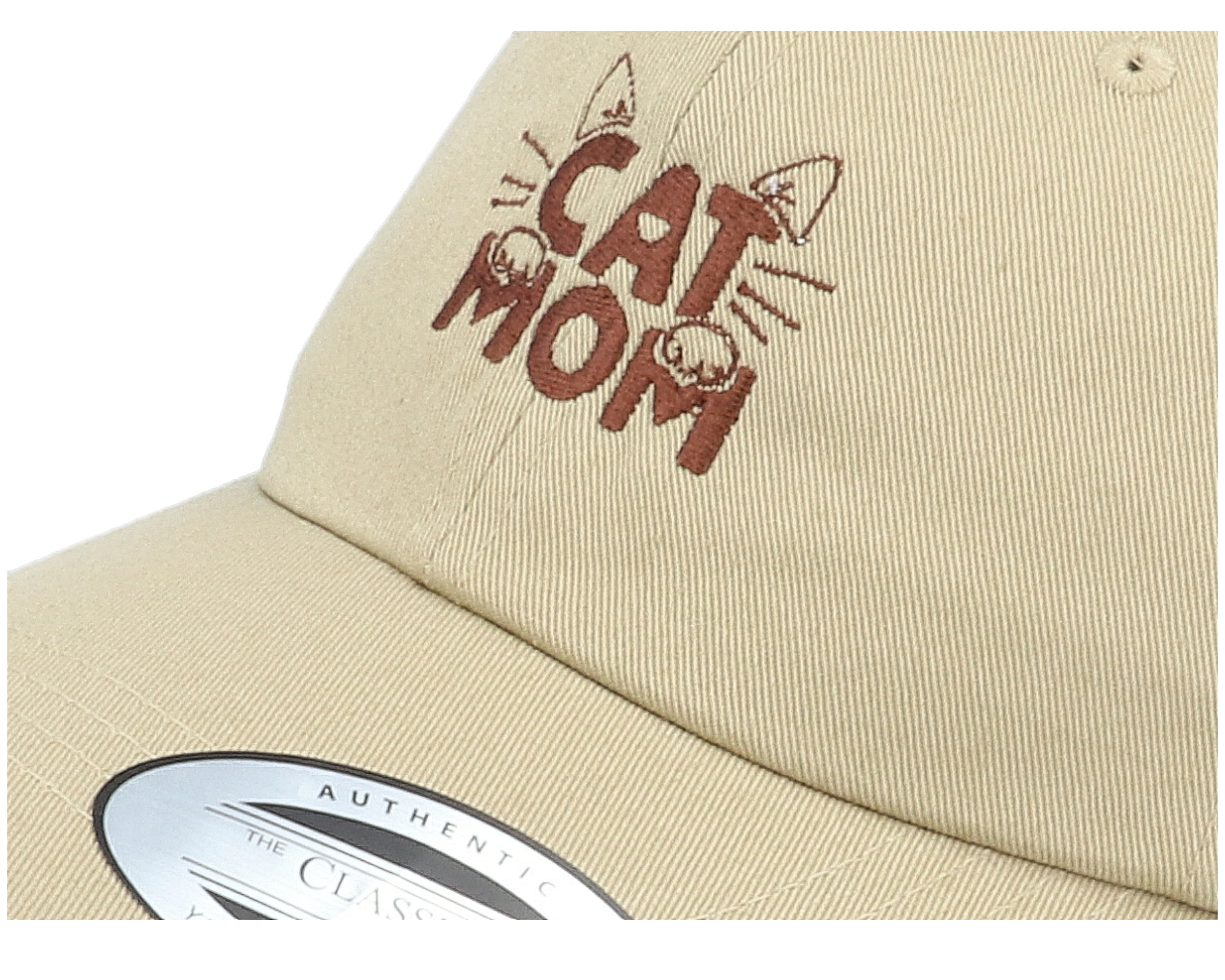 Cat Mom Logo Khaki Dad Cap Iconic