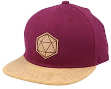 D20 3D Patch Maroon/Suede Snapback - Gamerz