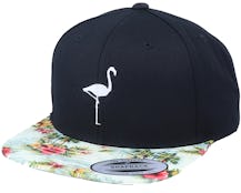 Flamingo Silhouette Black/Floral Mint Snapback - Iconic