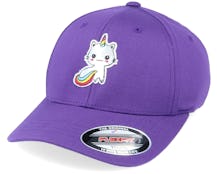 Kids Silver Applique Unicorn Purple Flexfit - Unicorns